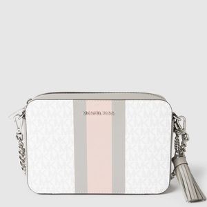 Michael Kors Ginny Medium Logo Stripe Crossbody Bag